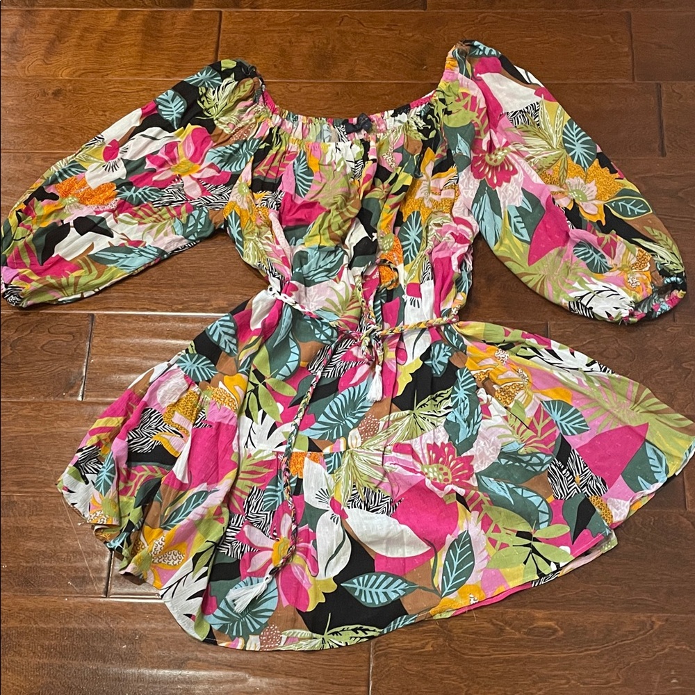 RACHEL Rachel Roy Floral Mini Dress - Pink, Green, Black